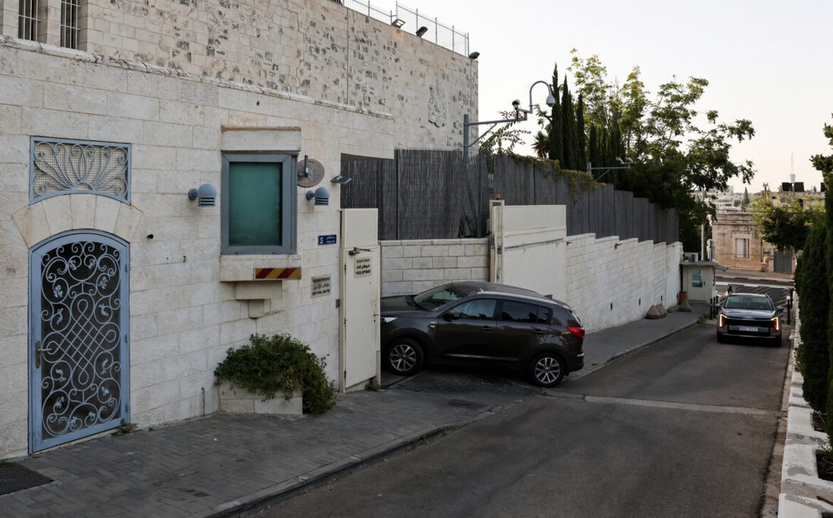 The British Consulate in East Jerusalem, which Israel has ordered to close following Britain’s sanctions announcement.